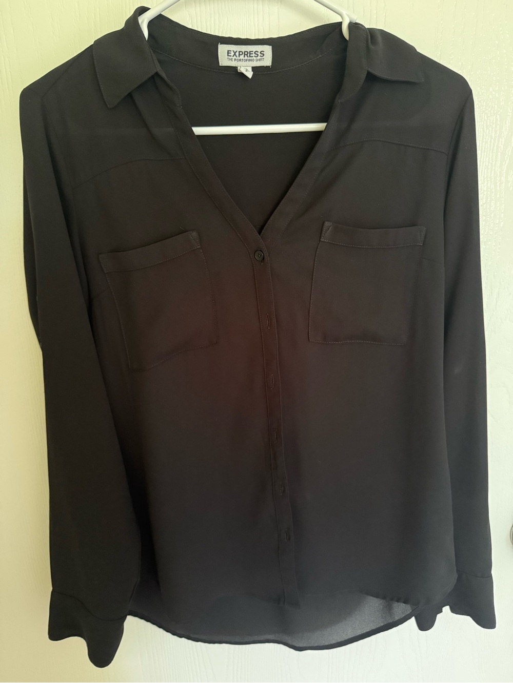 Express Women's Black portofino Button-Front Blouse